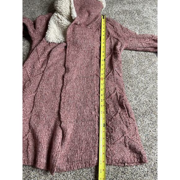 Anthropologie Sleeping on Snow Sweater Top Chunky Knit Sherpa Collar Sz Small - Picture 8 of 9